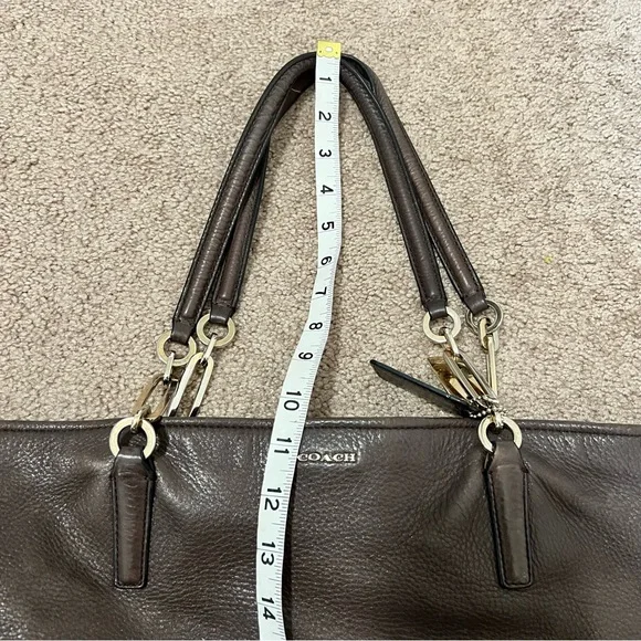 Coach Madison Pebbled Leather Tote in Espresso/Eggplant - Picture 15 of 16